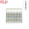 10 шт., высокоскоростные стоматологические алмазные боры FG для полировки и сглаживания, стоматологические боры для стоматолога FO-21