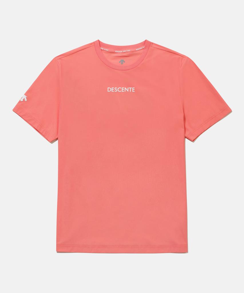 DESCENTE Cooling Tricot Wording White Graphic Short Sleeve T-Shirt Pink Sr223Ets58 (A Type)