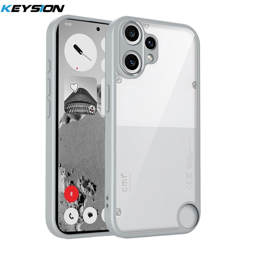 KEYSION Прозрачный чехол для Nothing CMF Phone 2 Pro 1 Мягкий силиконовый+ПК Прозрачный Противоударный Чехол-накладка на заднюю панель телефона для CMF Phone 1 2 Pro