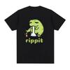 Смешная футболка с принтом лягушки Rippit, повседневная летняя футболка с коротким рукавом, уличная мода для мужчин, Харадзюку, дышащий топ