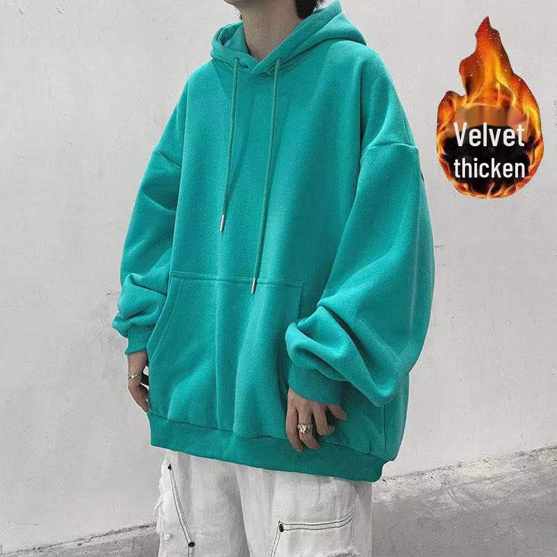 Мужская толстовка свободного кроя с капюшоном в корейском стиле осень/зима