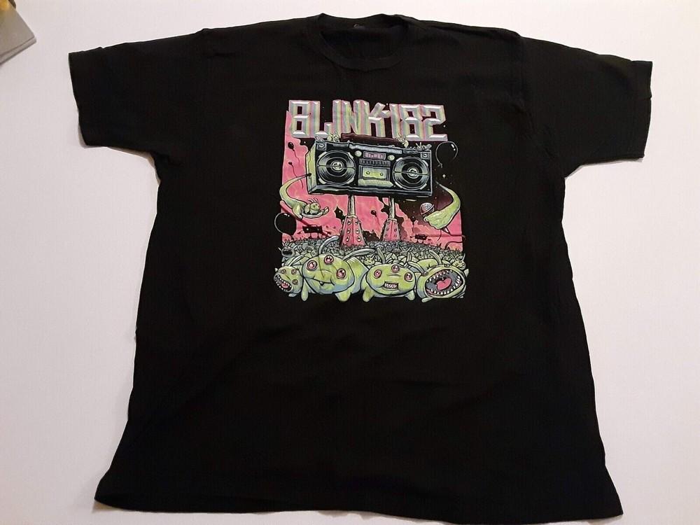 BLINK-182 Черная Винтажная ХЛОПКОВАЯ УНИСЕКС Классическая Футболка ALIEN RABBITS S-234XL M337 Унисекс Футболка