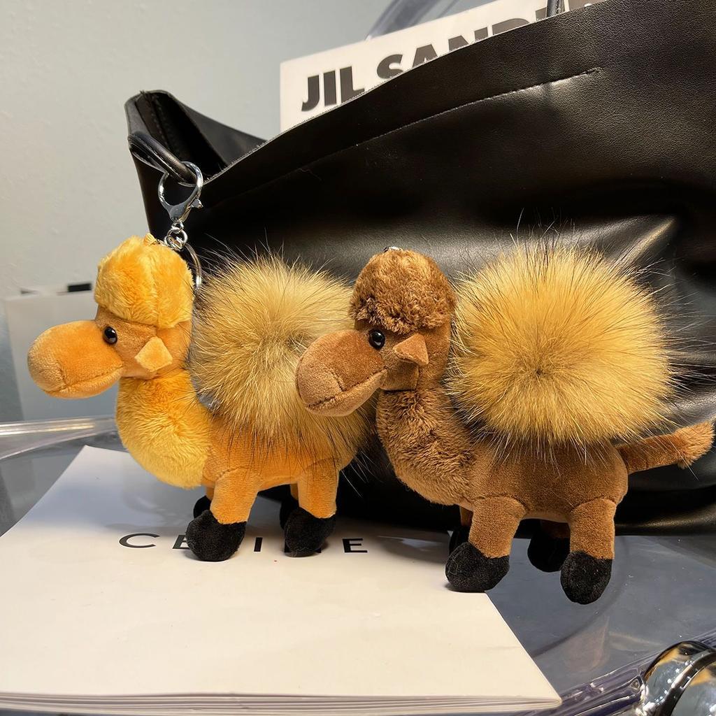 luxury Furry camel cute bag pendant car accessories cute items Bag Charm
