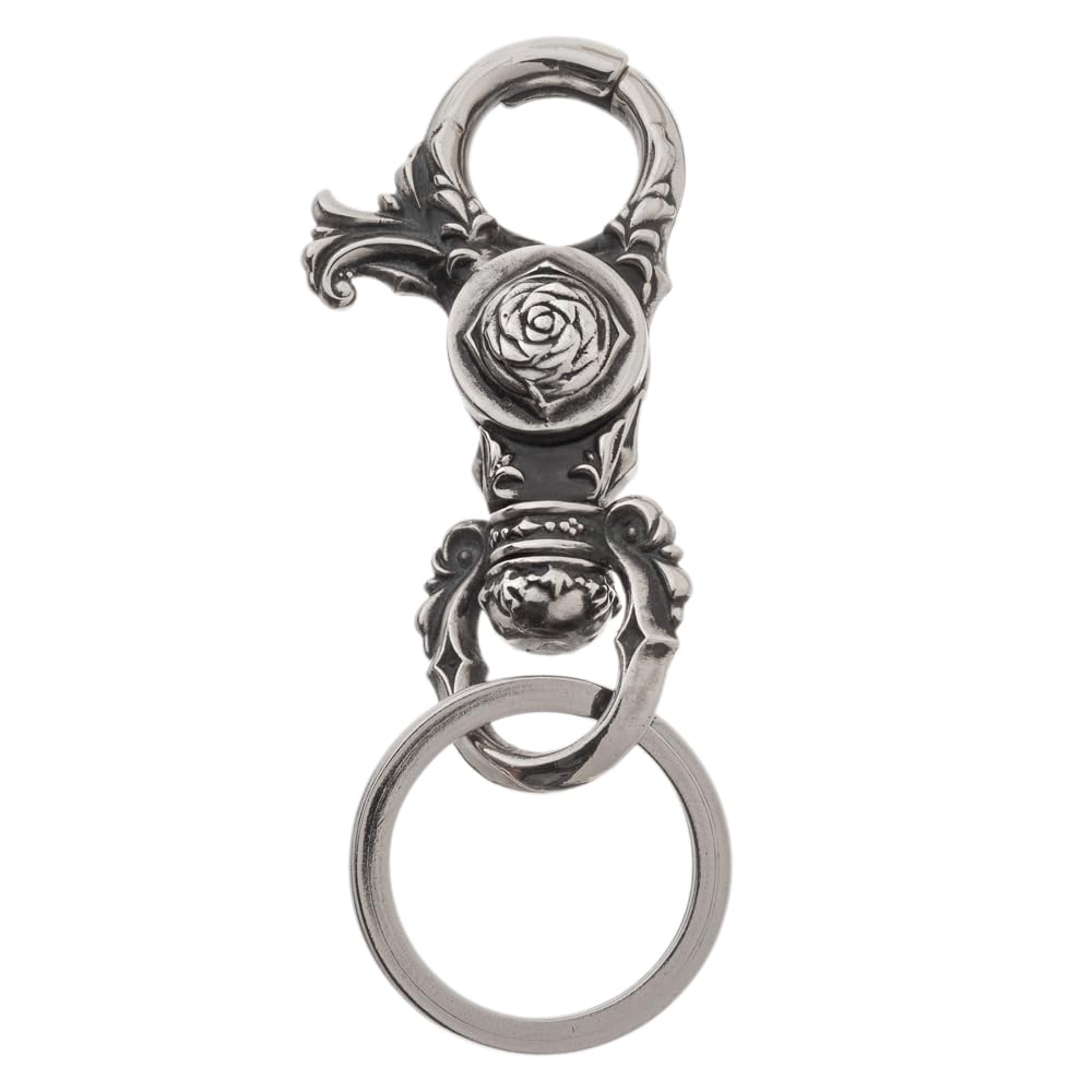 Artemis Classic Rose Lobster Key Silver and Brand Silver Key Key Key Stainless Steel Keychain, Ring, ACK0056, Accessory, Men's Women's, Jewelry,