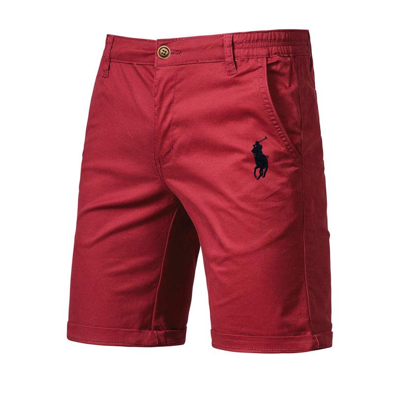 Polo Ralph Lauren Summer Pony Embroidered Cotton Solid Color Shorts for Men High Quality Casual Business Social Elastic Waist Beach Shorts
