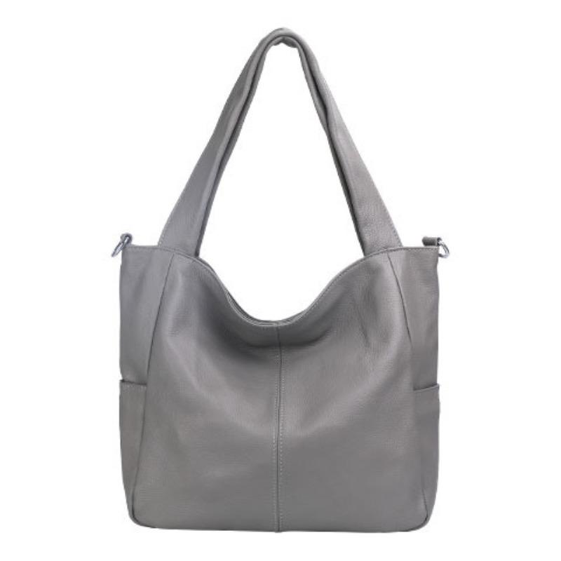 Новая сумка-тоут из мягкой натуральной кожи, женская сумка большой вместимости, простая сумка, повседневная сумка из коровьей кожи через плечо