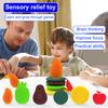 6/12Pcs Silicone Sensory Stone Toy Anxiety Stress Relief Portable Travel Calming Fidget Stone Textured Worry Stone Toy Kids Teens Adults Gift