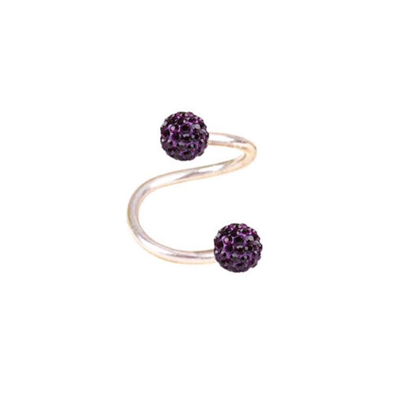 16 г Горячая новая серьга с кристаллами для хряща, хирургическая сталь, блеск, 1 шт., спиральная женская сережка-гвоздик для пирсинга тела, ручная работа