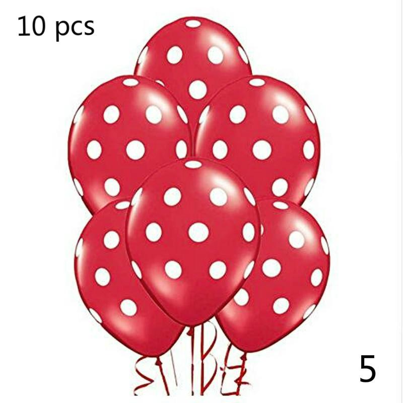 10 шт. / Лот, 12 дюймов, красные, черные точки, латексные шары, воздушные шары в горошек, мультяшная тема, декор для дня рождения