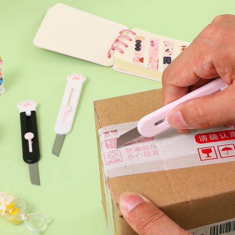 Kawaii Мини Карманный Художественный Канцелярский Нож Express Box Нож Для Бумаги Ремесленная Упаковка Заправляемое Лезвие Школьные Канцелярские Принадлежности