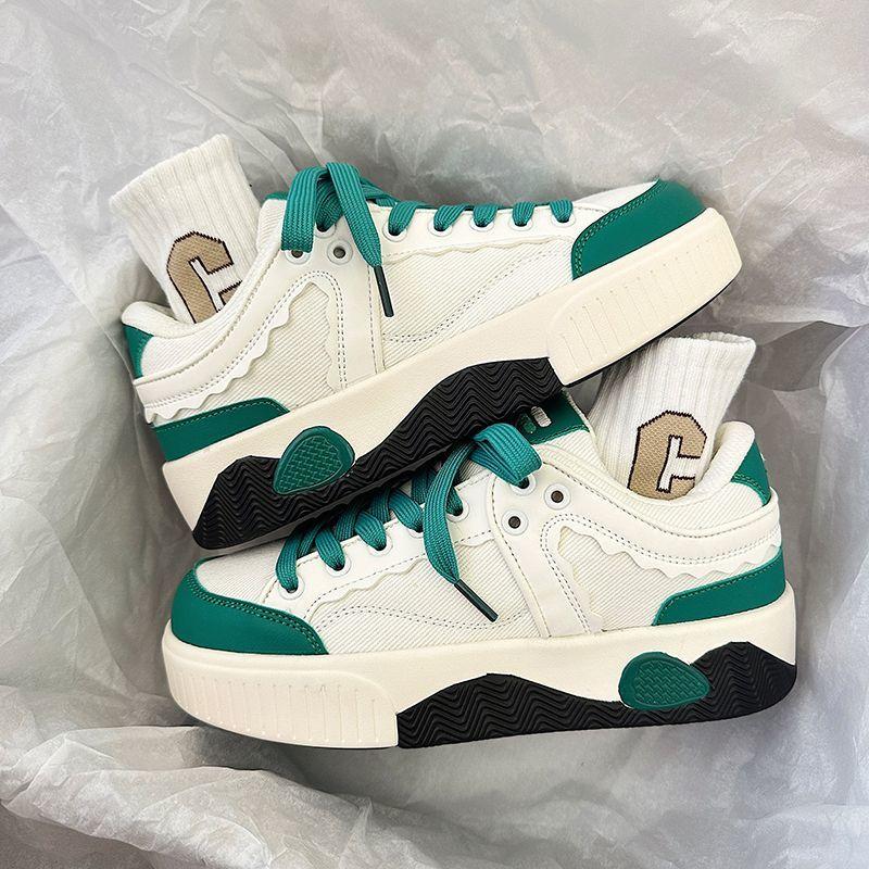 2024 Симпатичные женские кроссовки с круглым носком, синяя платформа, удобные студенческие модные мужские туфли, вулканизированные, на шнуровке, Zapatillas Mujer