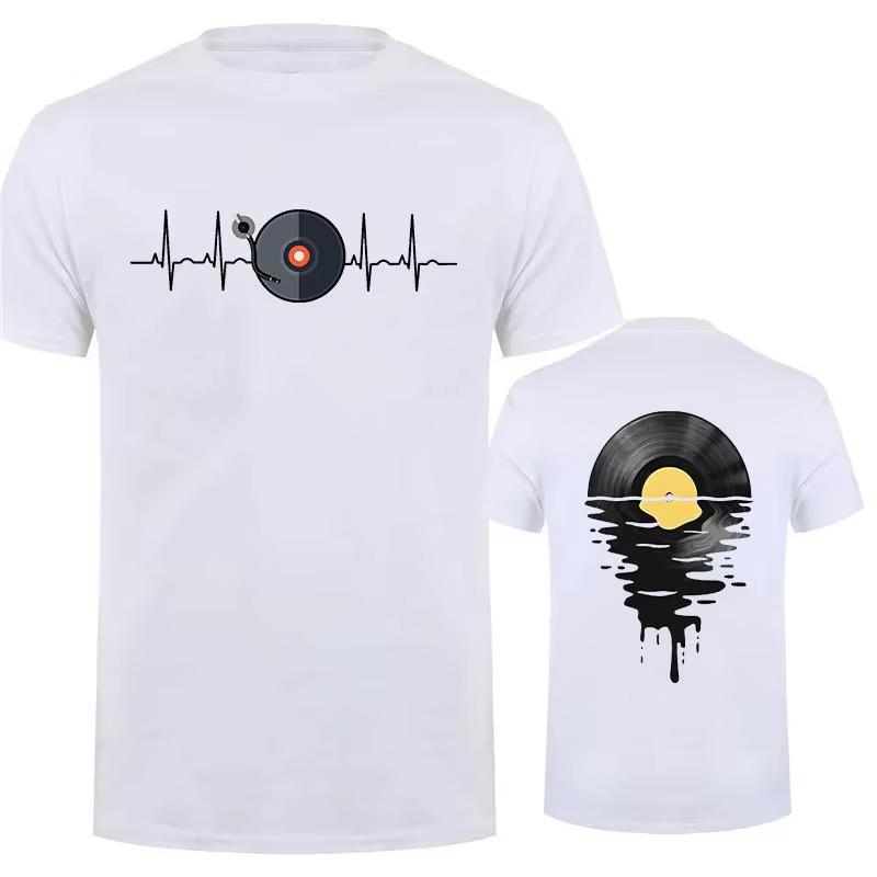 Футболки для любителей музыки для мужчин и женщин, DJ Music Gifts, одежда, принт с граммофонной пластинкой, забавная футболка, футболка для мужчин