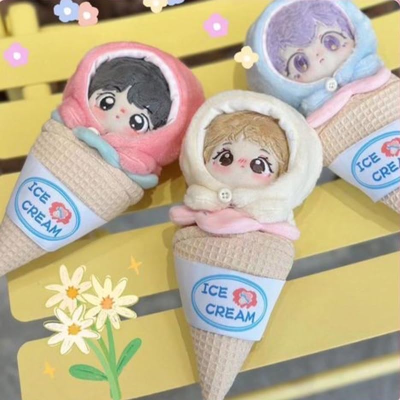 G triger Мягкий костюм в форме мороженого [Конус] для 10 см мягкой одежды для животных, хлопковая кукольная одежда, занятие с мягкими животными, костюм, розовый,