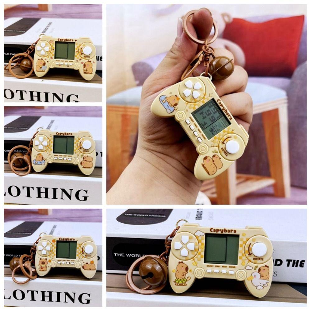 Electronic Capybara Keychain Game Controller Game Console Pendant Mini Game Keychain  Backpack
