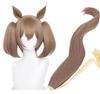 Smart Cosplay Disguise Cosplay Wig with Net and Brown and Falcon-style Wig, Heat-Resistant, 40cm, Wig, Comb, (Wig, Ears, Tail)