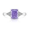 Super Shine Rectangle High Carbon Diamond 925 Sterling Silver Geometric Elegance Simple Light Luxury Women's Ring JewelryGood product