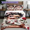3pcs Duvet Cover Set (1*Duvet Cover + 2*Pillowcase, Without Core),Betty Boop Print Bedding Set, Bedroom Decor, All‑Season, Birthday Gift
