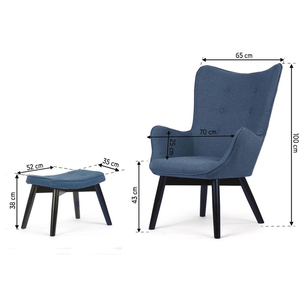 Sofotel Norse Wingback Chair With Ottoman