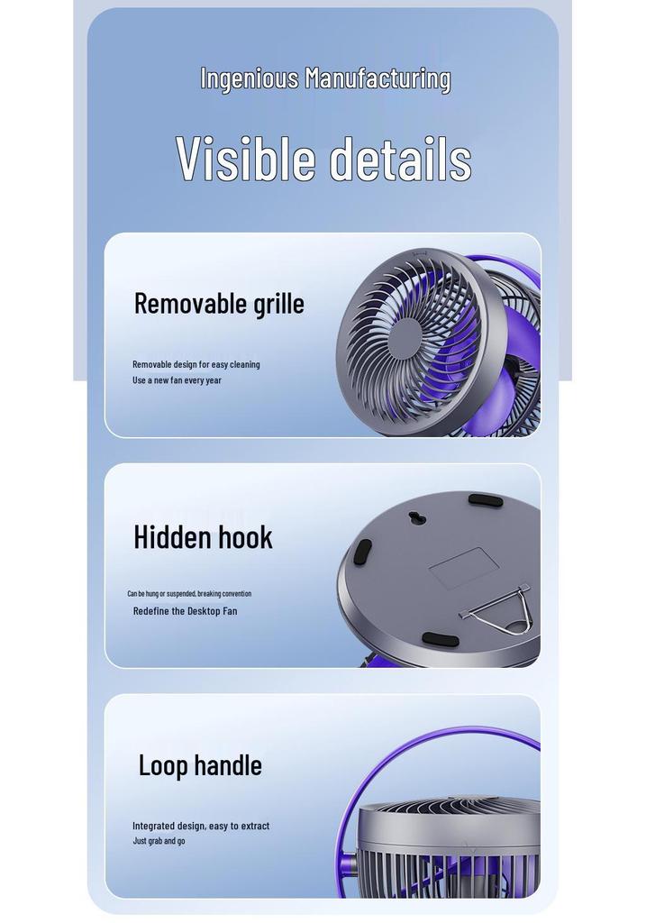 Rechargeable Silent Mini Desktop Fan 2026 - Portable, Rotatable, Long Battery Life for Office Use