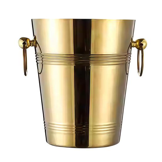 Stainless Steel Ice Bucket for Wine Champagne 2/5L Heavy-Duty Insulated Wine Cooler for Bars Hotels Parties Rust-Proof Thickened Barrel