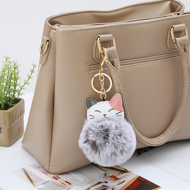1 шт., милый брелок для ключей, брелок с кошкой, брелок для волос, модный автомобильный брелок, сумка, аксессуары