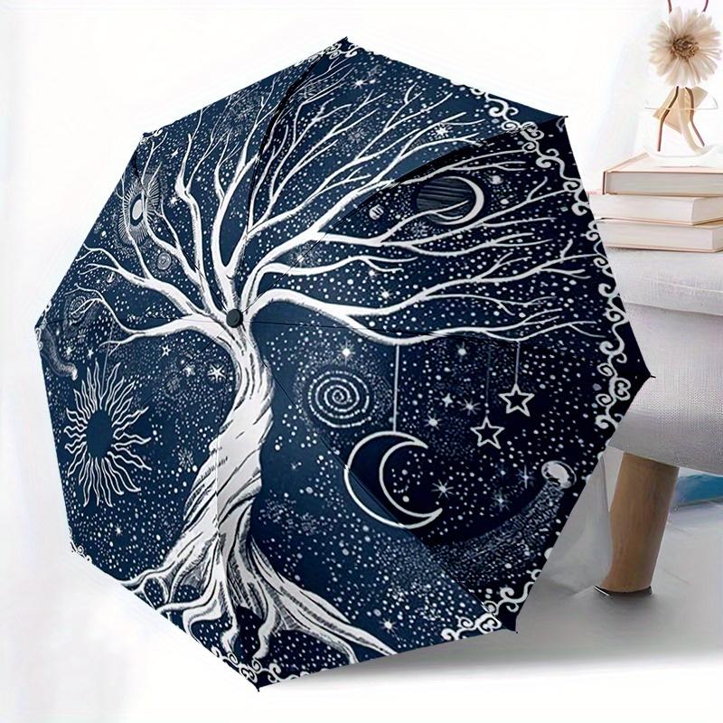 Tiedye Sunflower Utomatic Folding Umbrella Compact 8Rib Design For Outdoor Daily Compact Umbrella And Festive Gift Y274