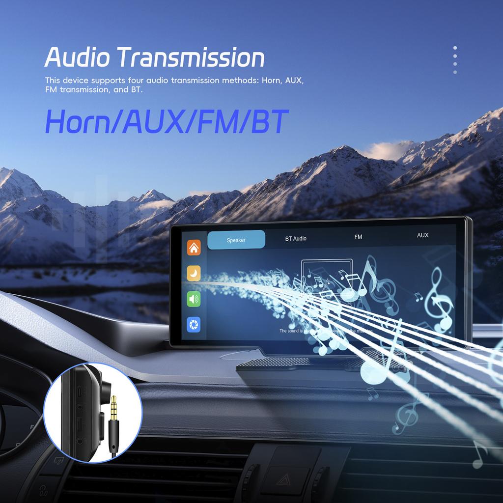 10,26" Портативная Bluetooth Автомобильная Навигация Carplay Беспроводное Авто Радио Камера AHD