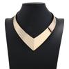 Fashion V Shaped Metal Women Collar Necklace With Geometric Design For Stylish Office Wear