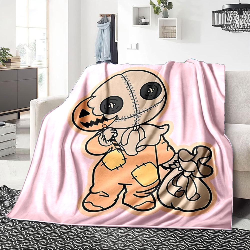 1Pc Horror Puppet Scene Blanket For Couch Bed Plush Cozy Fuzzy Blanket Super Soft Warm Blankets For Fall And Winter 0918141