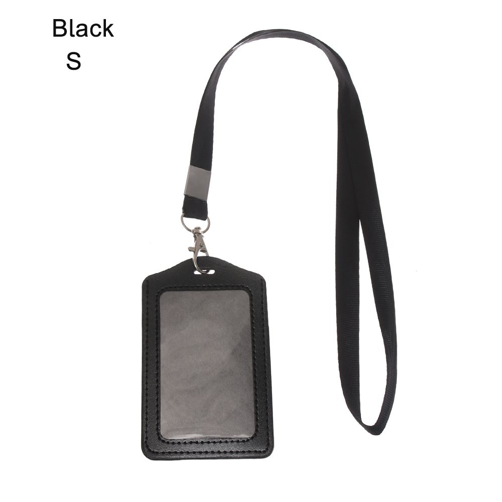 ID Leather Card Holders Lanyard Card Sleeve Women Men PU Bank Card Name Credit Card Holders Neck Strap Card Candy Colors