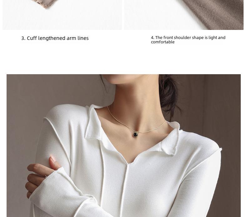 Женский осенний модальный топ с V-образным вырезом, облегающего кроя, с длинными рукавами