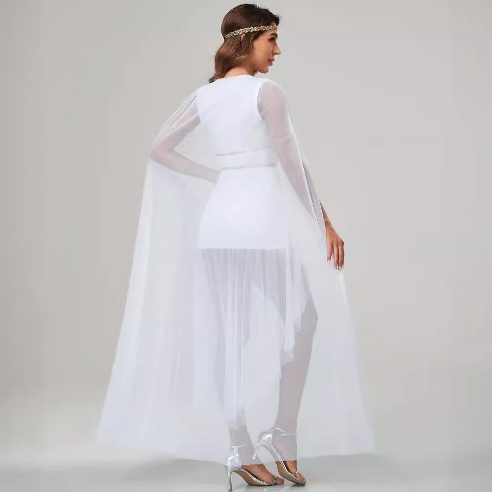 CosplayS-XXXL Halloween Medieval Ancient Egyptian Cleopatra Long Dress Festival Costume COS Women's Clothing, Ancient Greek Muse Clothing