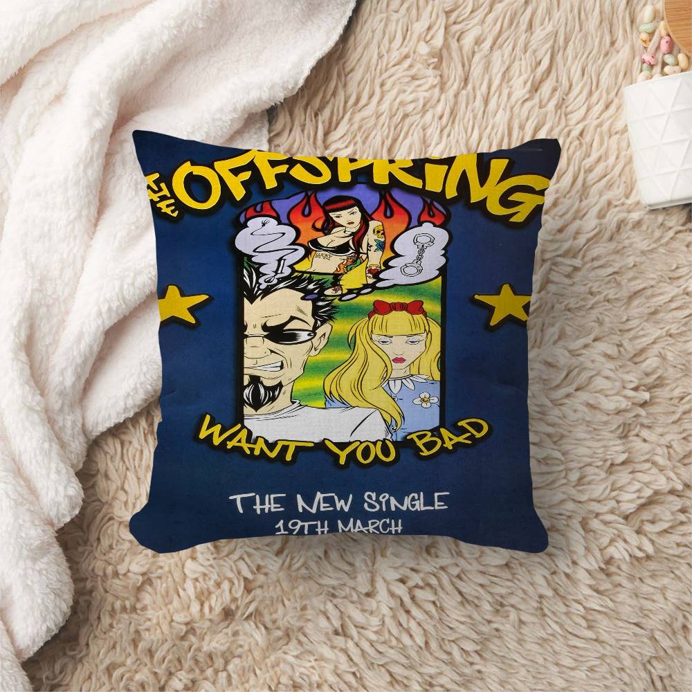 Pop Punk Band T-The O-Offsprings Cushion Cover Polyester Sofa Cushions Decorative Throw Pillows Home Decoration Pillowcover