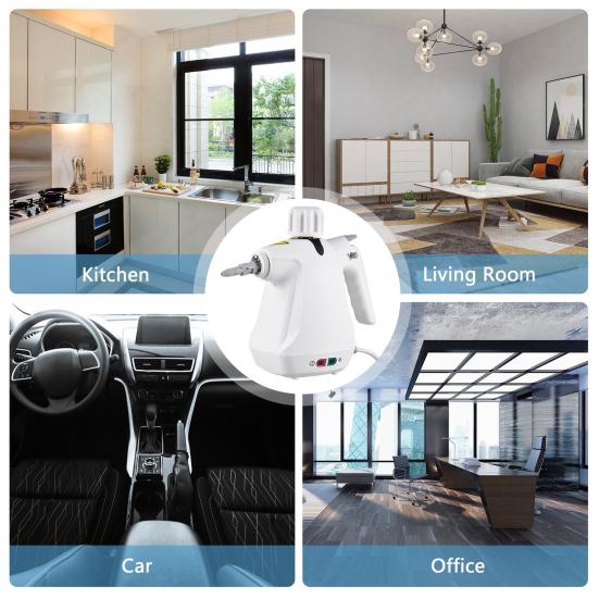 Пароочиститель 1000 Вт, высокая мощность, насадка 360 градусов, многофункциональный ручной пароочиститель без химикатов с большим резервуаром для воды