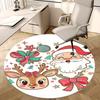 1pc Christmas Santa Claus & Reindeer Round Carpet  Anime Cartoon Design, Holiday Gift, NonSlip Rug for Office Chair Mat, Home Decor, Living Room