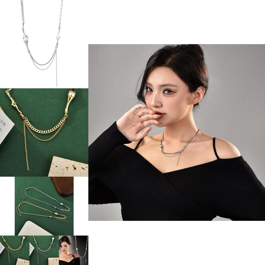 Elegant Pearl Tassel Necklace Featuring Stylish Gold And Silver Options For Fall