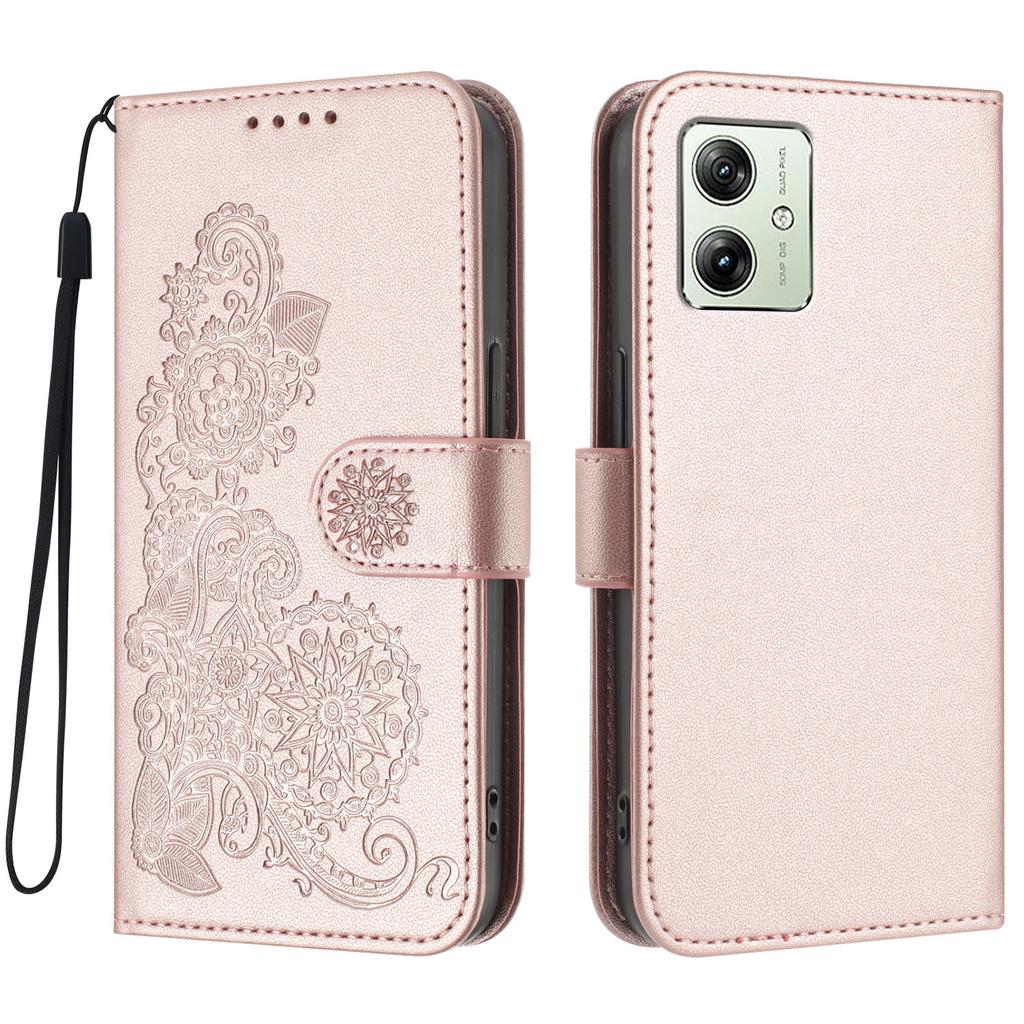 For Motorola Moto G54 Power 5G Phone Cases Mandala Flower Leather Wallet Mobile Cover with Strap