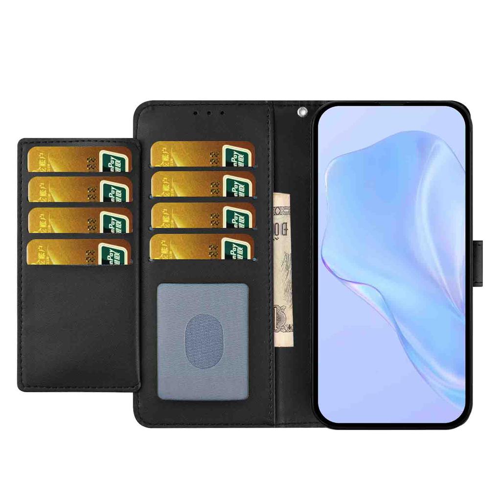 For Honor X9c 5G/Magic7 Lite 5G Wallet Case with Strap/Multiple Card Slots Solid Color Leather Stand Phone Cover