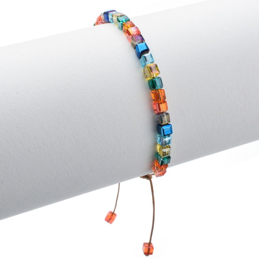ZMZY Sparking Mixed Glass Crystal Bracelet Rainbow Style Fashion Shinning Charm Bracelets For Women Wedding Jewelry Gift
