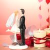 Wedding Cake Topper Bride & Groom Figurine Funny Couple Statue Resin Sculpture for Proposal
