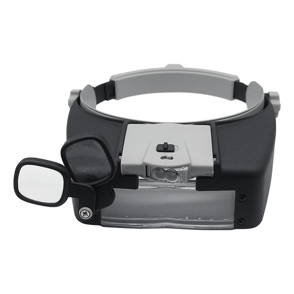 Head Mounted Binocular-Eyewear Loupe-Magnifier with 2 LED Illuminated-Headband Magnifying Glass for Jewelry Watch Repair