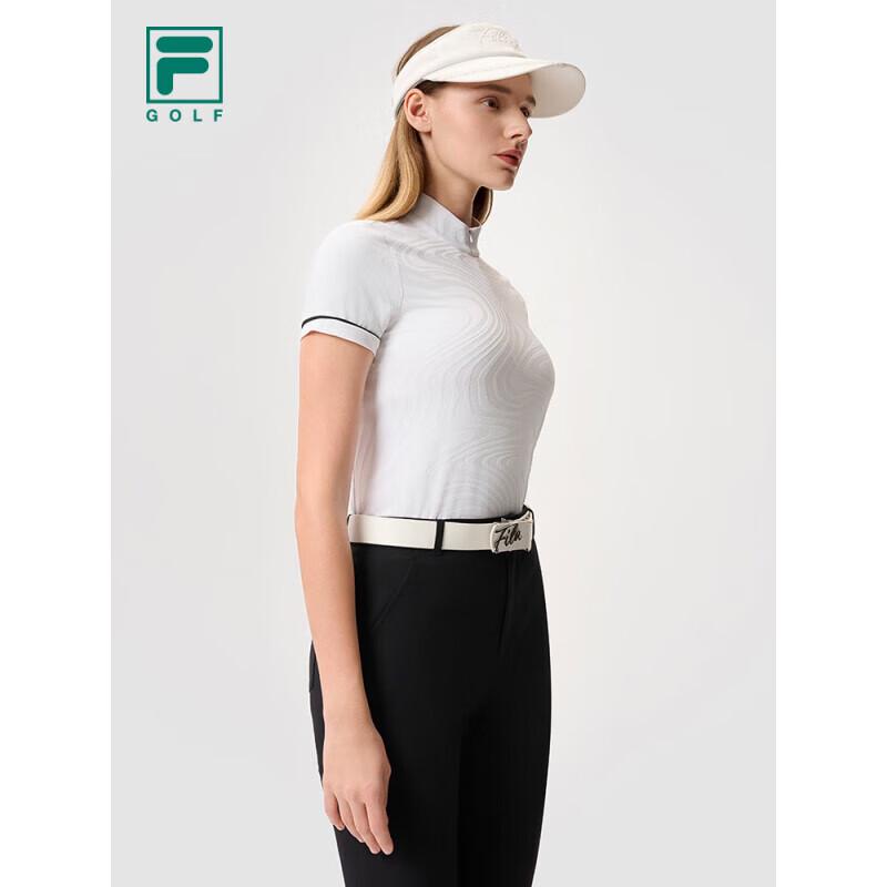 Fila Женский вязаный топ для гольфа с коротким рукавом и молнией на половину