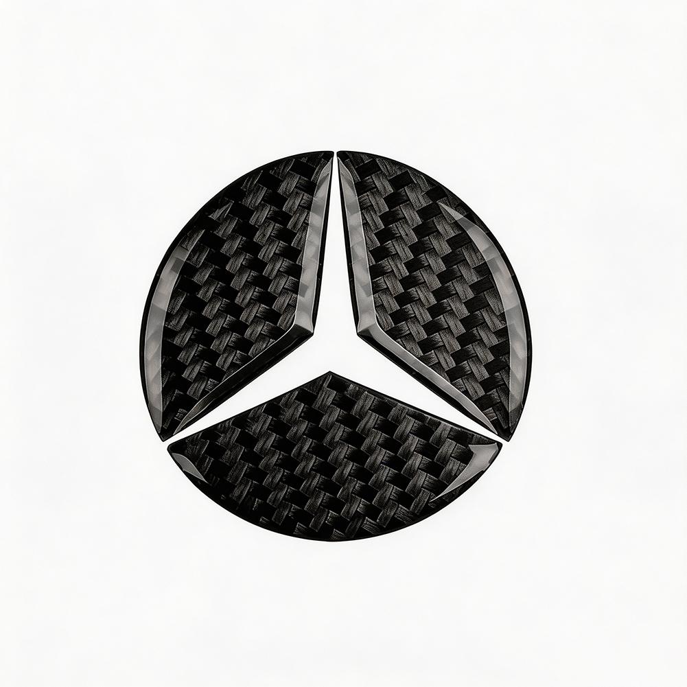 LXT3 Carbon Fiber Steering Wheel Center Logo Decor Sticker Accessories For Mercedes-Benz GLC X253 X254 C-Class W205 W206 A-Class W177