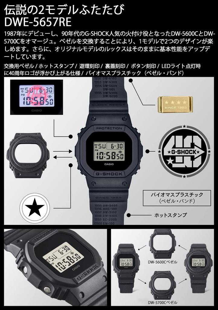 [Casio] Watch G-SHOCK DWE-5657RE-1JR BOX Set with Replacement Parts [] G-SHOCK 40thAnniversary REMASTER BLACK SERIES Men's Black