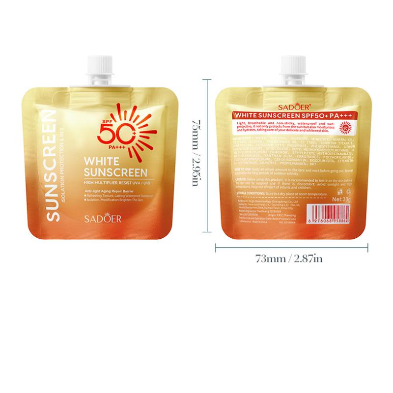SPF50 + солнцезащитный крем 30 г SADOER УФ-защитный нежирный солнцезащитный крем