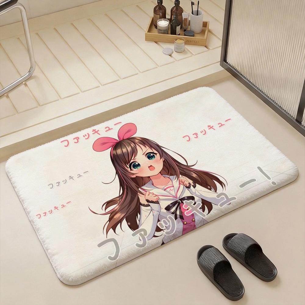 Character K Kizuna AI Floor Mat Eco Flannel Doormat Non Slip Odorless Indoor Floor Rug Soft Short Plush Home Mat