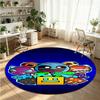 Geometry Dash Printed Round Crystal Velvet Rug Soft Non Slip Floor Carpet For Bedroom Holiday Gift