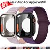 Магнитный ремешок + чехол-накладка для Apple Watch S11 10-46/42 мм 45 44 40 41 мм + браслет для iWatch Series 11 10 9 8 7 6 SE
