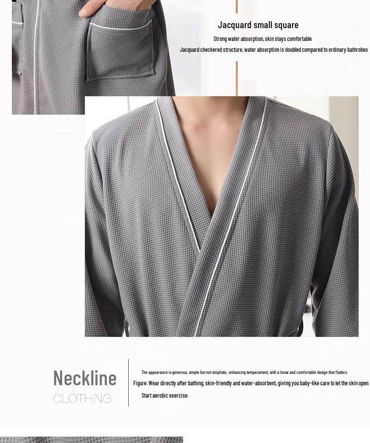 Spring & Summer Waffle Bathrobe - Men's & Women's Plus Size Couple Pajamas Yukata