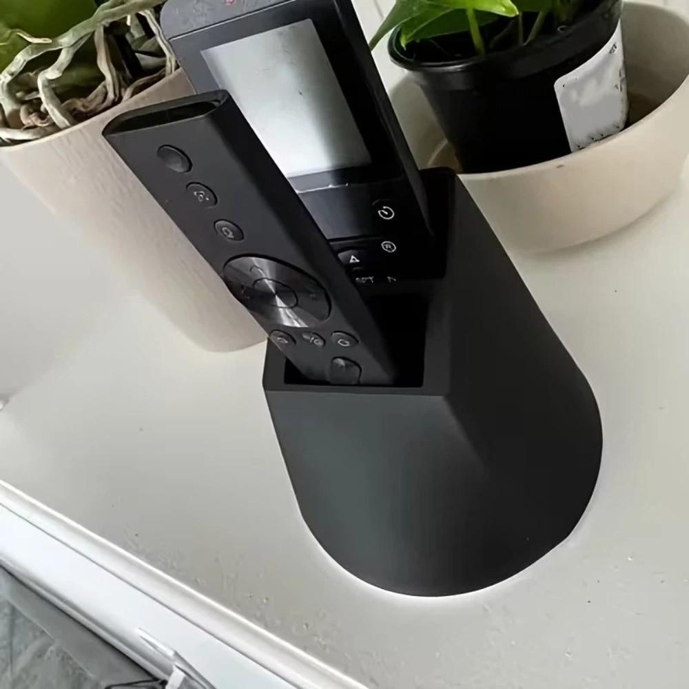 2-Hole Remote Control Holder Plastic Desk Remote Stand Desktop Container Living Room